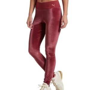 Velvet Puma Leggings - maroon